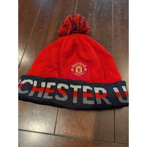 Manchester United hat Beanie Pom New Era Cap Red Black Soccer Futbol